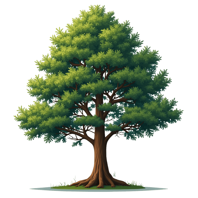 Free transparent PNG: Cedar Tree Aromatic Wood Clipart Illustration with Deep Forest Green Hue
