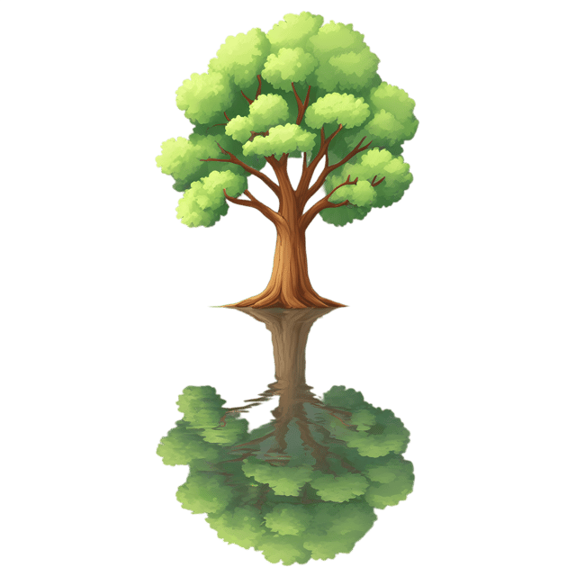 Free transparent PNG: Serenity Tree Reflection PNG for Nature and Relaxation Themes