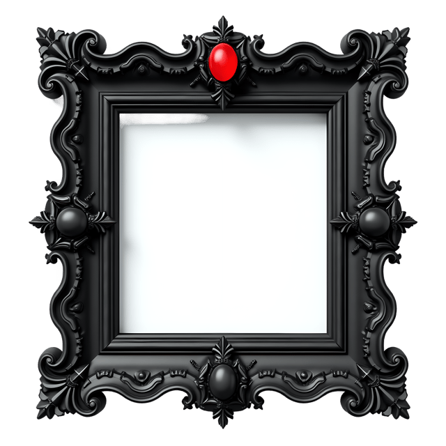 Free transparent PNG: Gothic Frame with Dark Red Jewel  Elegant Decorative Clipart, free png download