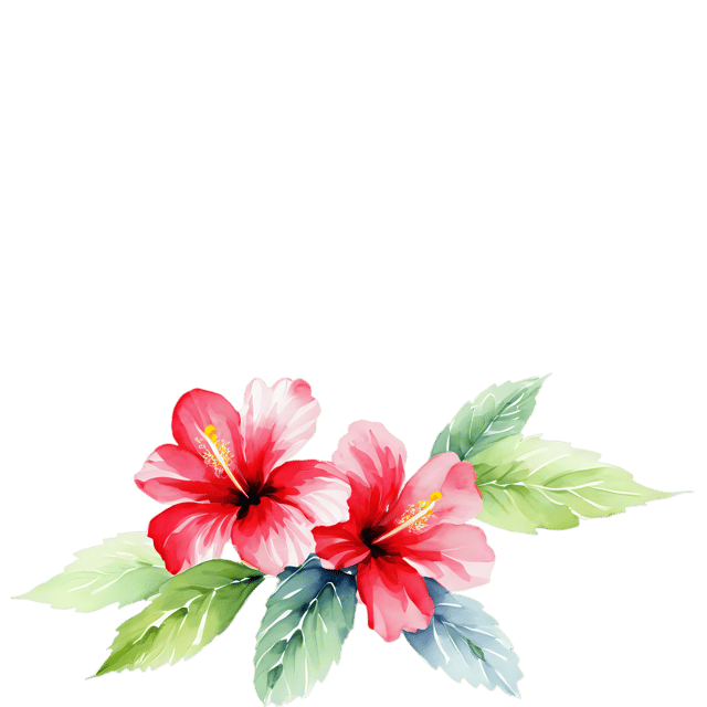 Free transparent PNG: Watercolor Hibiscus Flower Transparent PNG – Gentle Illustration for Floral Designs