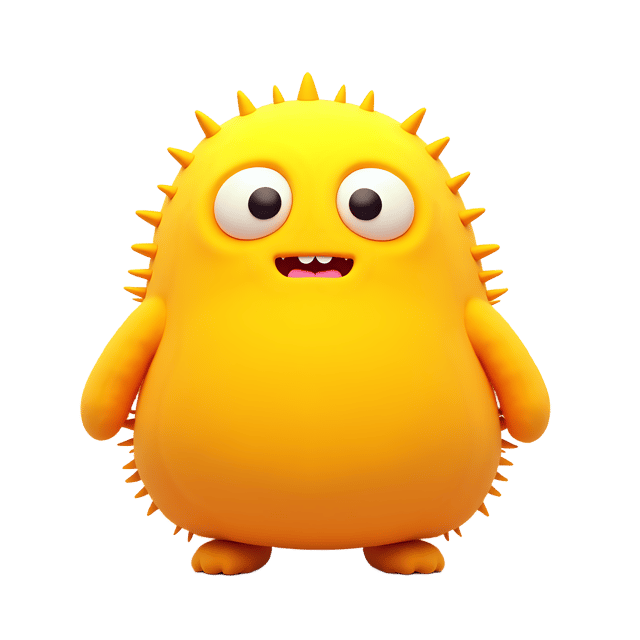 Free transparent PNG: Bright Yellow Monster Plushy PNG with Transparent Background for Nursery and Craft Projects