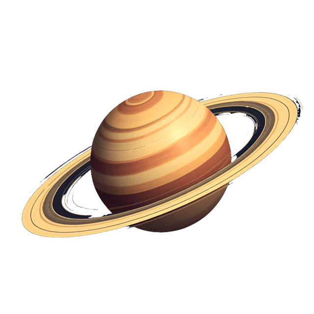 Free transparent PNG: Planetary Ring System with Golden Bands PNG Illustration for Space and Astronomy Imagery