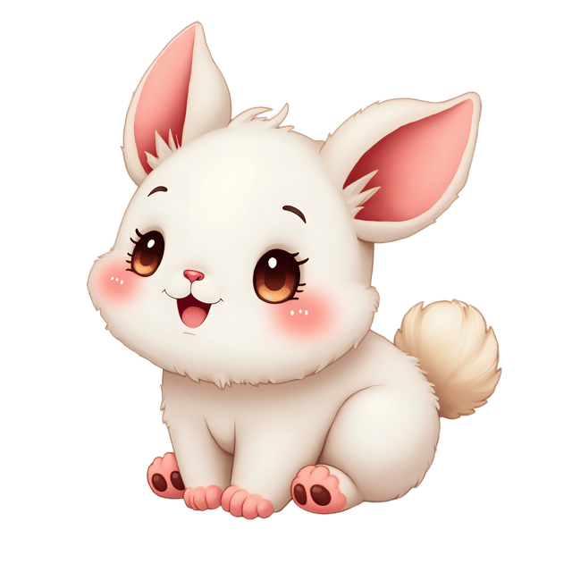 Free transparent PNG: 15 Fluffy Pastel Creature PNG with Fuzzy Tail and Bright Eyes
