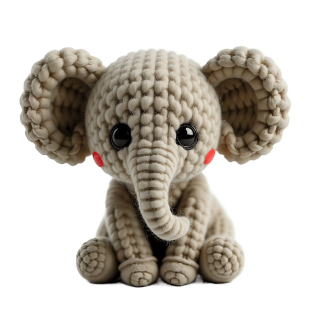 Free transparent PNG: Tiny Woolen Elephant PNG with Transparent Background for Crafting and Clipart