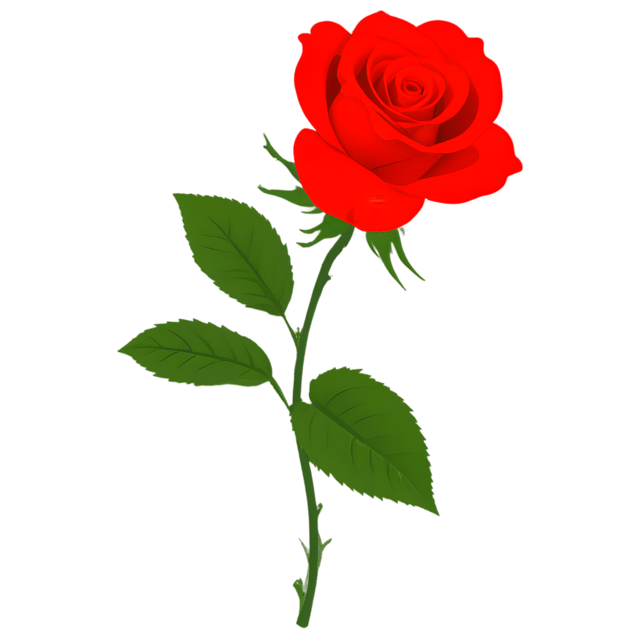 Free transparent PNG: Single Red Rose PNG with Transparent Background for Floral Design and Clipart