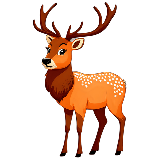 Free transparent PNG: Cute Cartoon Elk Illustration PNG for Digital Art and Creative Projects
