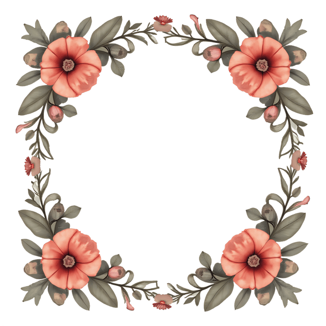 Free transparent PNG: Whimsical Floral Frame PNG Clipart  Perfect for Decorative Design Projects