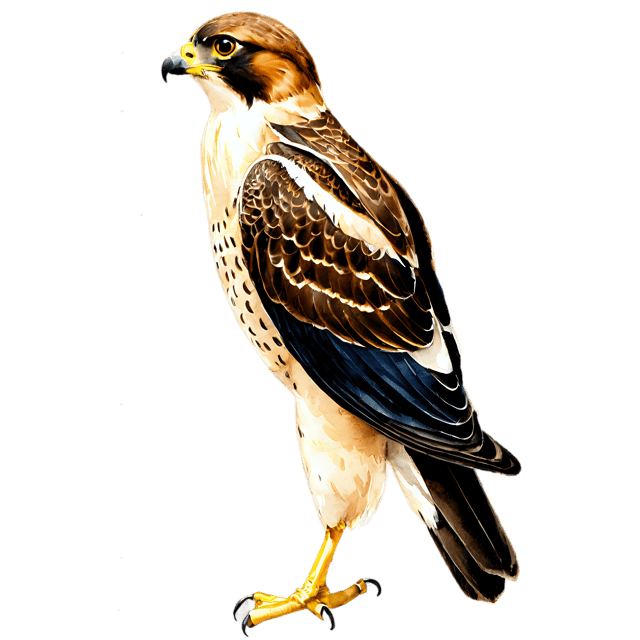 Free transparent PNG: Falcon Watercolor Illustration – Transparent PNG for Avian Art Lovers