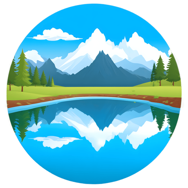 Free transparent PNG: Circular Pond with Mountains Reflection PNG Transparent Background