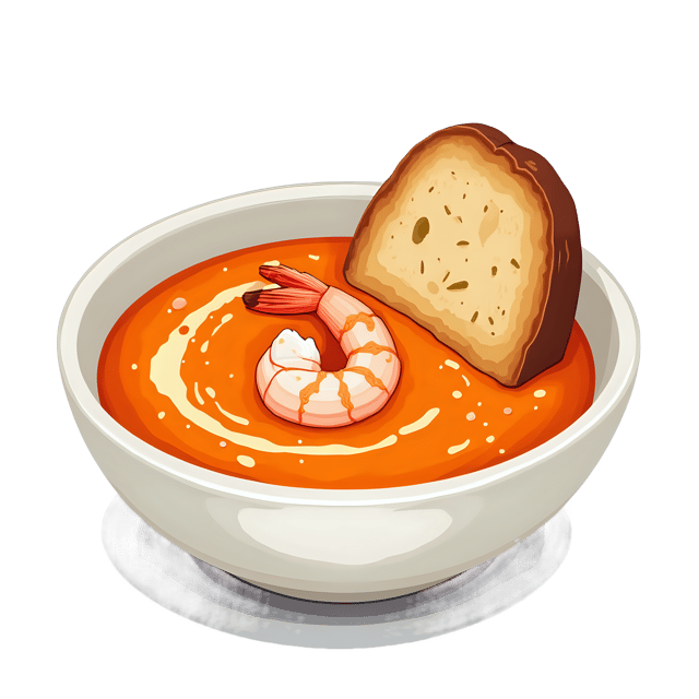 Free transparent PNG: Shrimp Bisque with Bread Slice  Food Clipart, free downloadable png