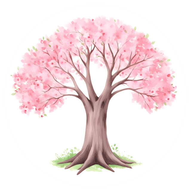 Free transparent PNG: Blossoming Trees in Protective Circular Embrace Transparent PNG