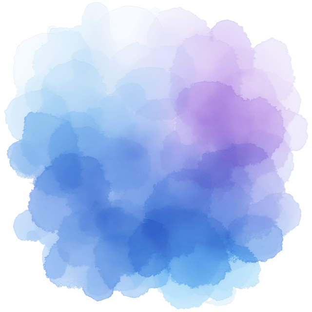 Free transparent PNG: Luminous Blue and Purple Watercolor Wash Illustration with Transparent Background