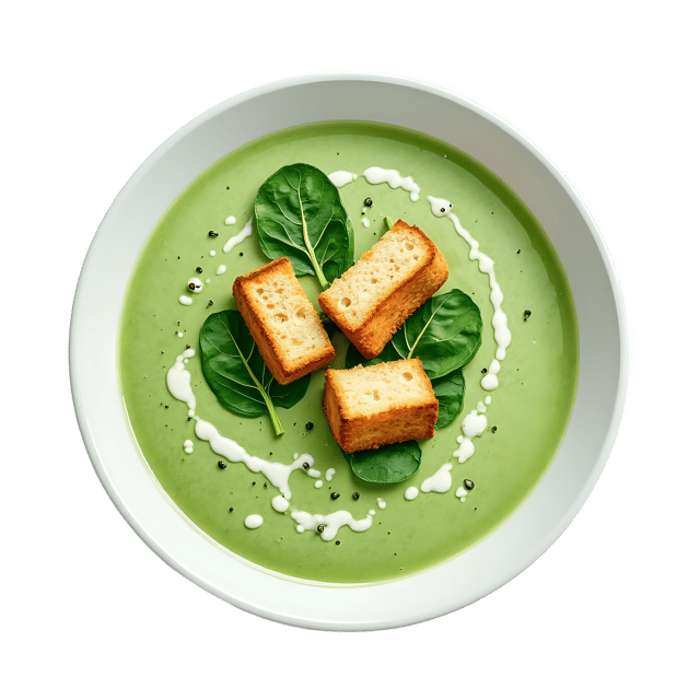 Free transparent PNG: Cream of Spinach Soup with Croutons  Free PNG Download for Food Bloggers