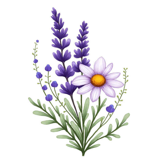 Free transparent PNG: Tiny Bouquet  Lavender  Daisy Clipart, free download png