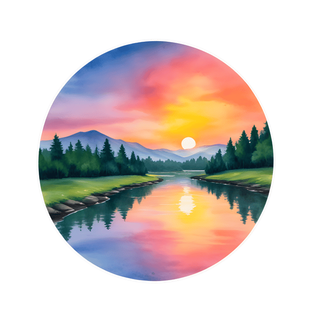 Free transparent PNG: Serenity by Sunset River Reflection PNG Design for tranquil Decor and Art Projects