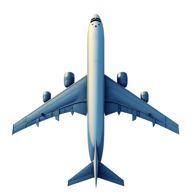 Free transparent PNG: Stylized Plane Icon with Sleek Wings and Shining Metallic Finish