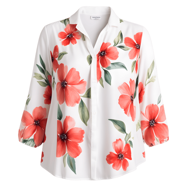 Free transparent PNG: Floral Blouse PNG with Transparent Background for Fashion and Design