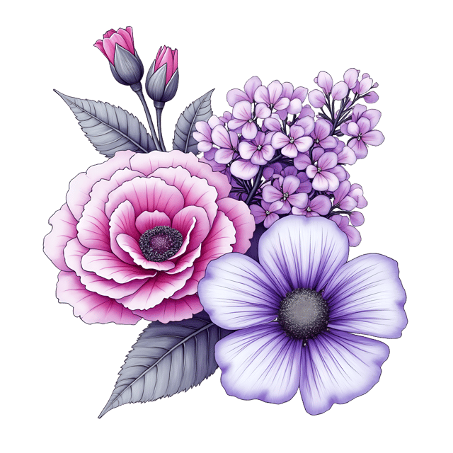 Free transparent PNG: Lilac, Rose  Hydrangea PNG Clipart  Beautiful Bouquet for Floral Design  Decor