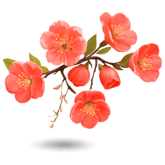 Free transparent PNG: Flowering Quince Springtime Charm PNG with Transparent Background