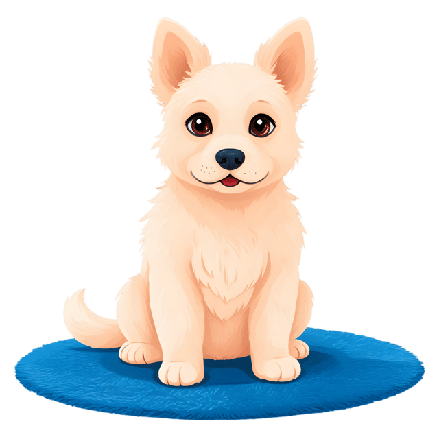 Free transparent PNG: Soft-Fur Dog Sitting on Rug Transparent PNG