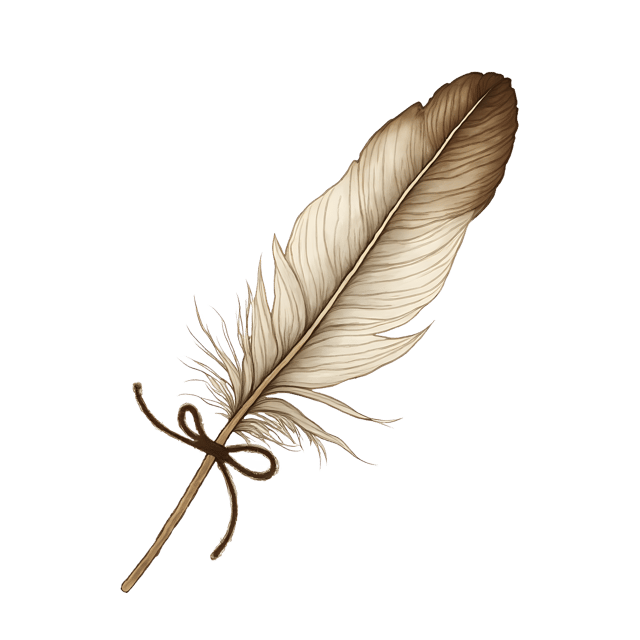 Free transparent PNG: Delicate Feather Tip with Twine Bow  Free PNG Download for Crafts
