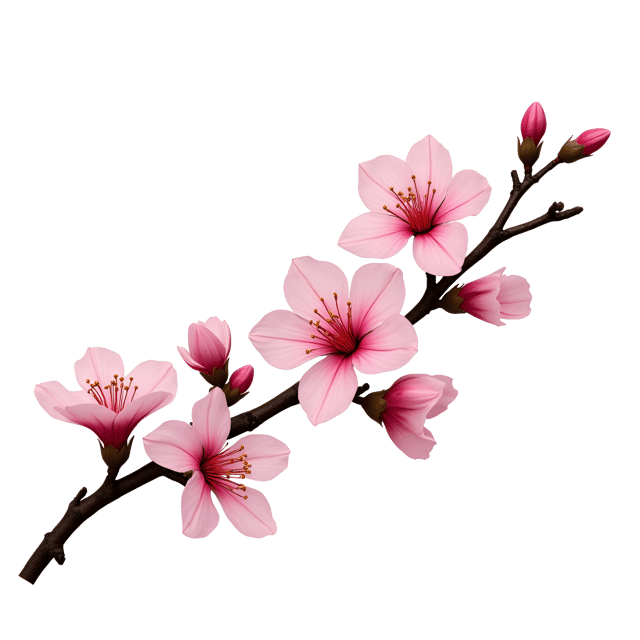 Free transparent PNG: Loose Cherry Blossom Illustration with Flowing Lines