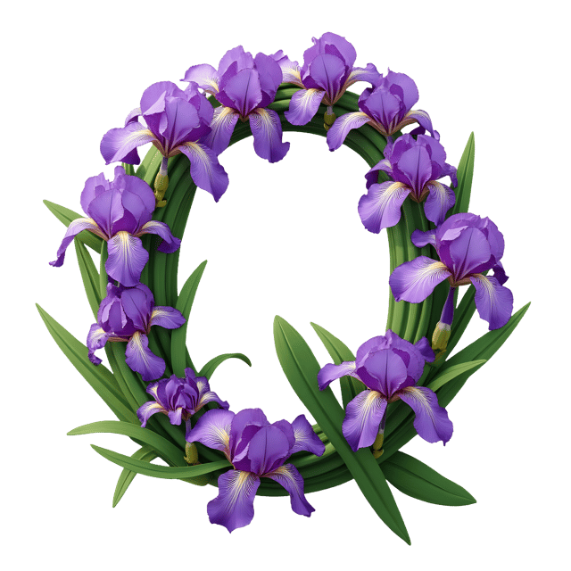 Free transparent PNG: Iris Flowers Spelling Q Transparent PNG for Floral Design and Decor