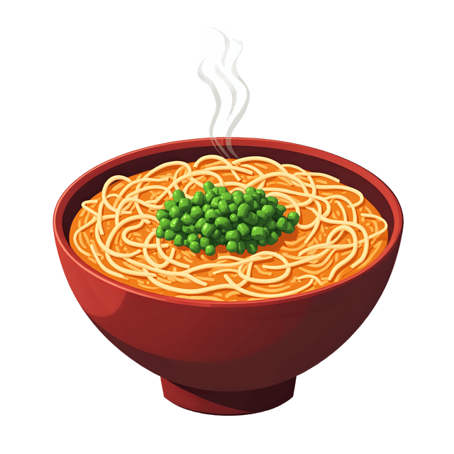 Free transparent PNG: Ramen Soup with Scallion Garnish  Free PNG Download for Culinary Use