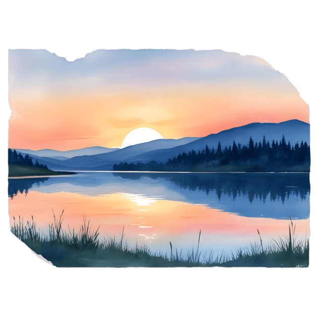 Free transparent PNG: Pastel Sunset with Lake Shore