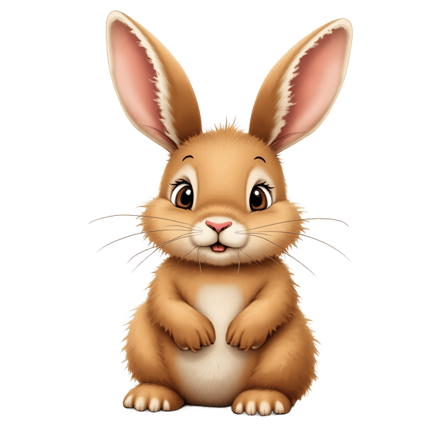 Free transparent PNG: Furry Brown Rabbit PNG with Transparent Background for Art and Design