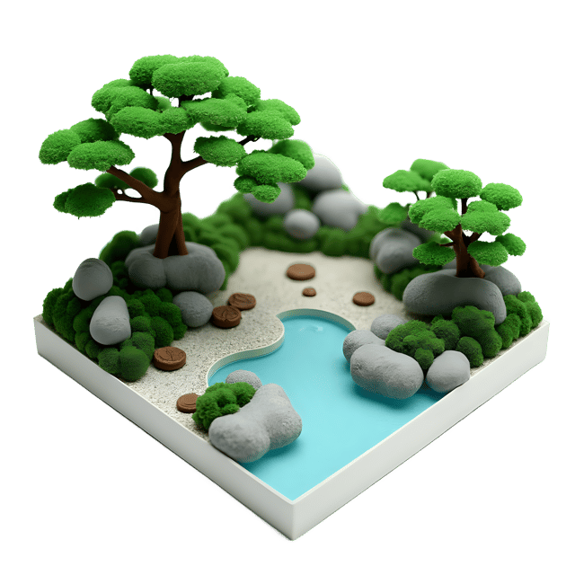 Free transparent PNG: Japanese Zen Garden PNG  Ideal for Interior Design, Meditation Spaces  Decor