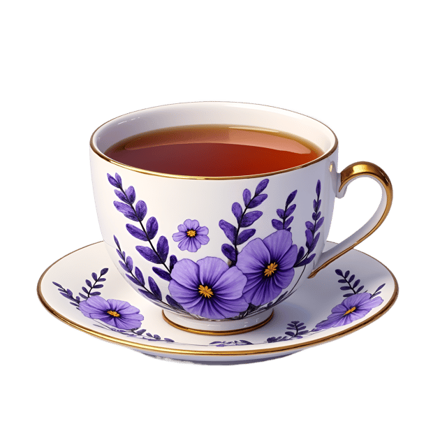 Free transparent PNG: Lavender Tea Cup  Hand-Painted Violet Decor Clipart, free png download