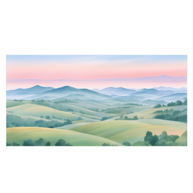 Free transparent PNG: Pastel Dawn Over Rolling Hills PNG Background for Art and Design