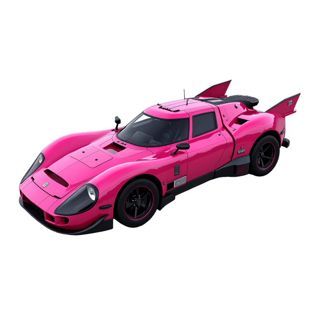 Free transparent PNG: Hot Pink Spaceship with Black Accents Realistic Illustration