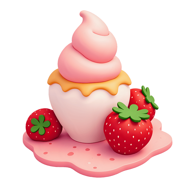 Free transparent PNG: Strawberry Ice Cream  Dessert Clipart, free transparent png download