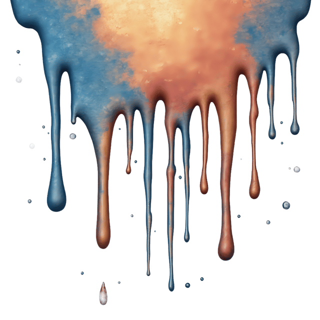 Free transparent PNG: Surreal Drip Pattern with Iridescent Metallic Sheen - Transparent PNG Background