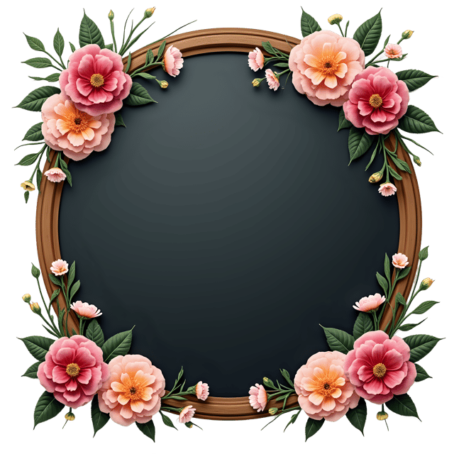 Free transparent PNG: Blank Floral Chalkboard  Free Downloadable PNG Clipart