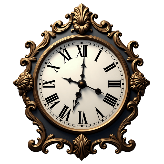 Free transparent PNG: Ornate Classic Clock PNG with Transparent Background for Decorative Use