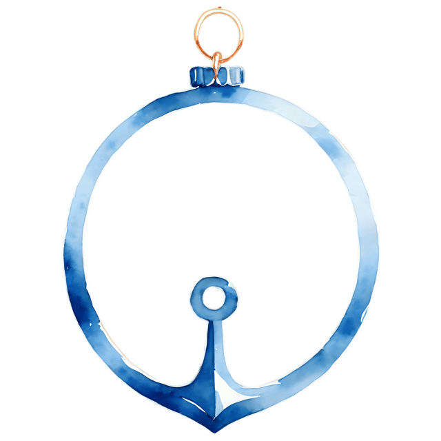 Free transparent PNG: Watercolor Anchor Loop Ornament - Transparent Watercolor Illustration for Decorative Purposes