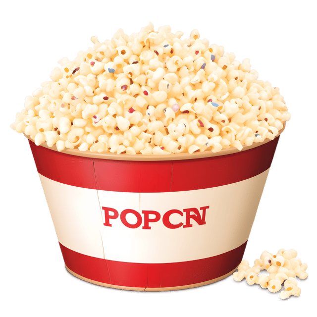 Free transparent PNG: Rustic Wooden Popcorn Tub PNG with Colorful Kernels for Creative Design Projects