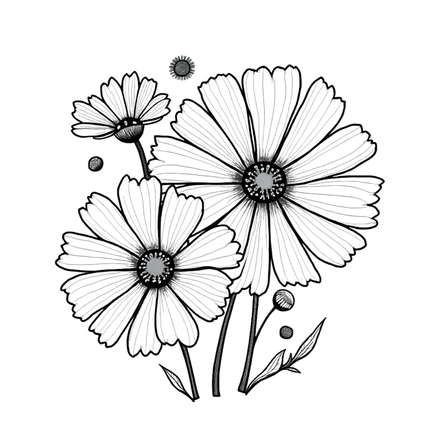 Free transparent PNG: Zinnia and Cosmos Flowers PNG Download  Perfect for Garden Clipart, Crafts  Decor