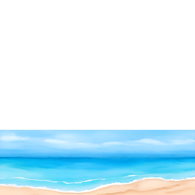 Free transparent PNG: Soft Pastel Ocean Shore Scene with Transparent Background