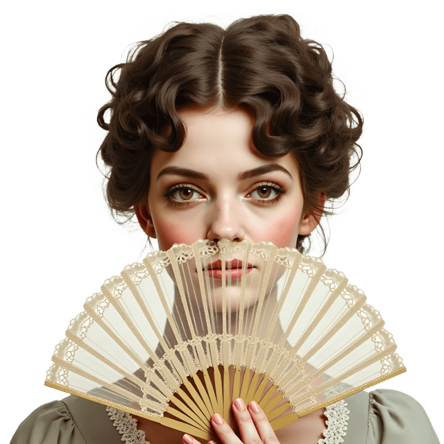 Free transparent PNG: Victorian Woman Portrait  Elegant Lace Fan Clipart, free downloadable png