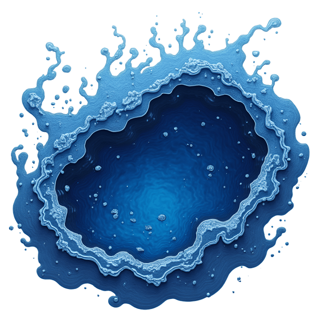 Free transparent PNG: Deep Indigo Pools with Swirling Silver Textures PNG Design for Digital Art and Decor