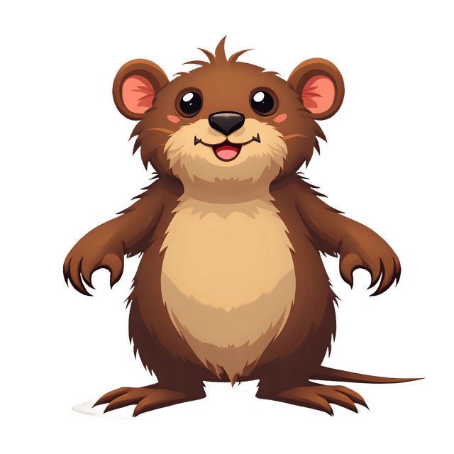 Free transparent PNG: Furry Brown Mole PNG with Transparent Background for Unique Art and Crafts