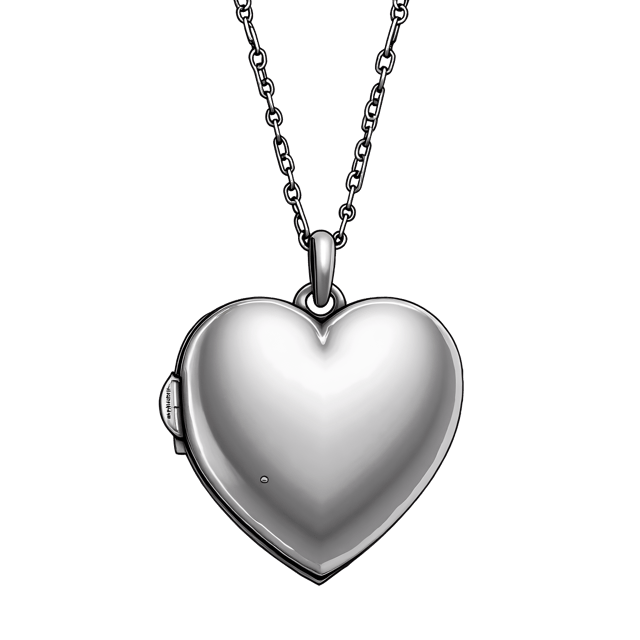 Free transparent PNG: Silver Locket with Heart Clipart Illustration on Transparent Background