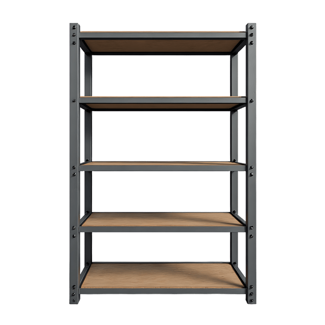 Free transparent PNG: Industrial Metal Bookshelf PNG with Open Shelving and Exposed Bolts