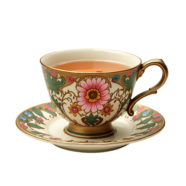 Free transparent PNG: Art Nouveau Tea Cup  Vintage Floral Design Clipart, free png download