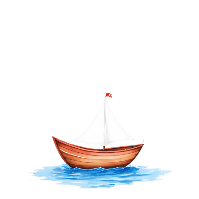 Free transparent PNG: Lone Boat on Tranquil Waters Transparent PNG for Water Scene Art
