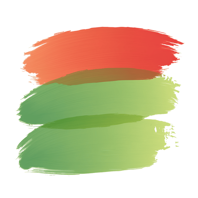 Free transparent PNG: Bold Chartreuse and Crimson Strokes with Blurring Edges - Artistic Illustration Clipart